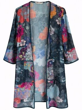 Soft Surroundings Sheer Floral Kimono – Size Large